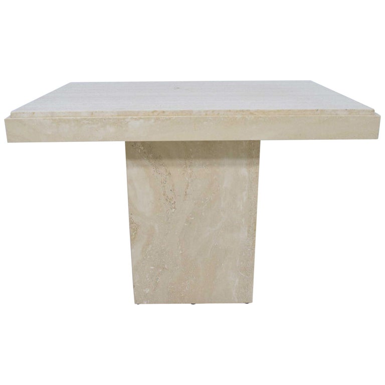 Travertine Marble Side Table at 1stDibs