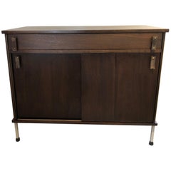 Knoll and Drake Walnut Cabinet with Sliding Doors