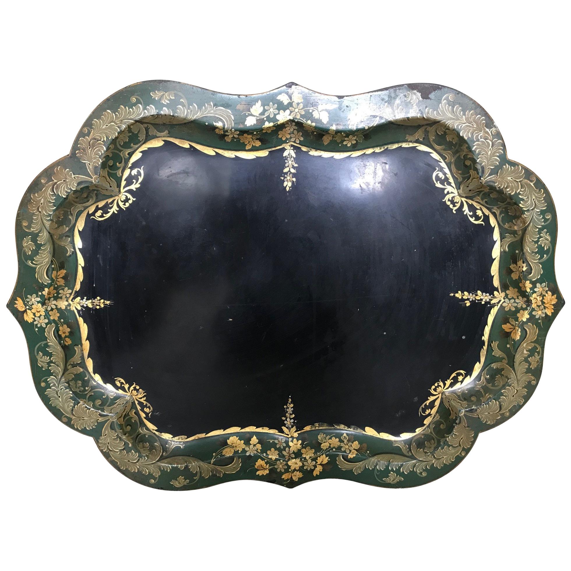 French 19th Century Large Tole Tray For Sale