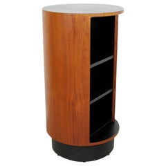 Mid-Century Modern Rund Teak & Schwarz Bar Martini:: R.S. Associates:: Kanada 1960er Jahre