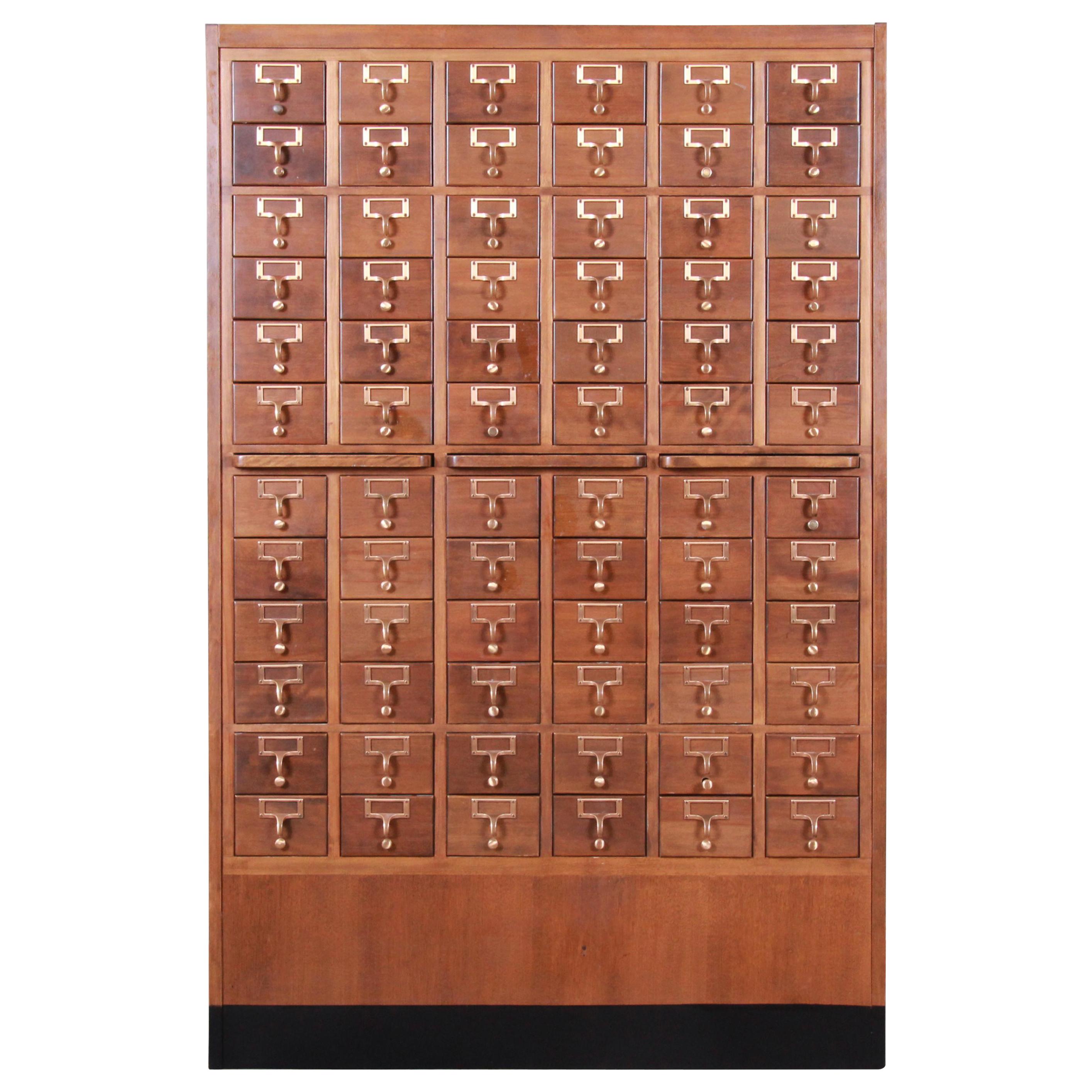 Midcentury 72-Drawer Library Card Catalog