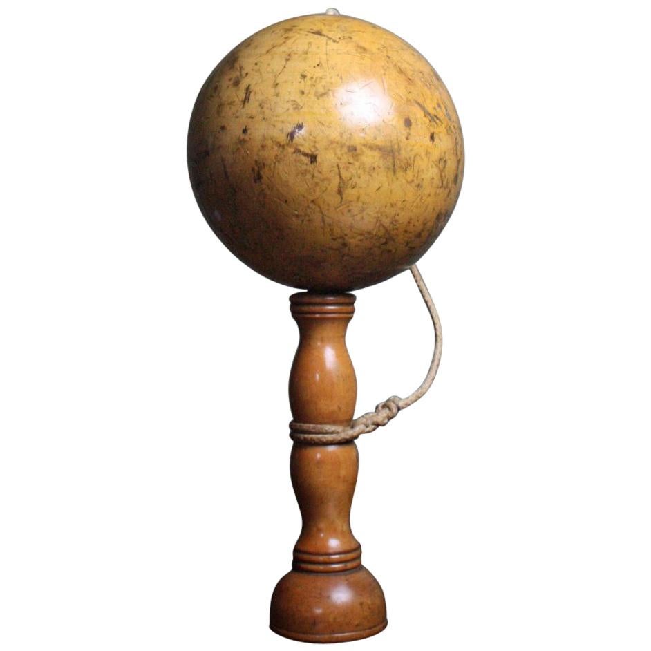 19th Century Oversized Bilbocatch Cup & Ball Trade Sample Treen Folk Art Toy 