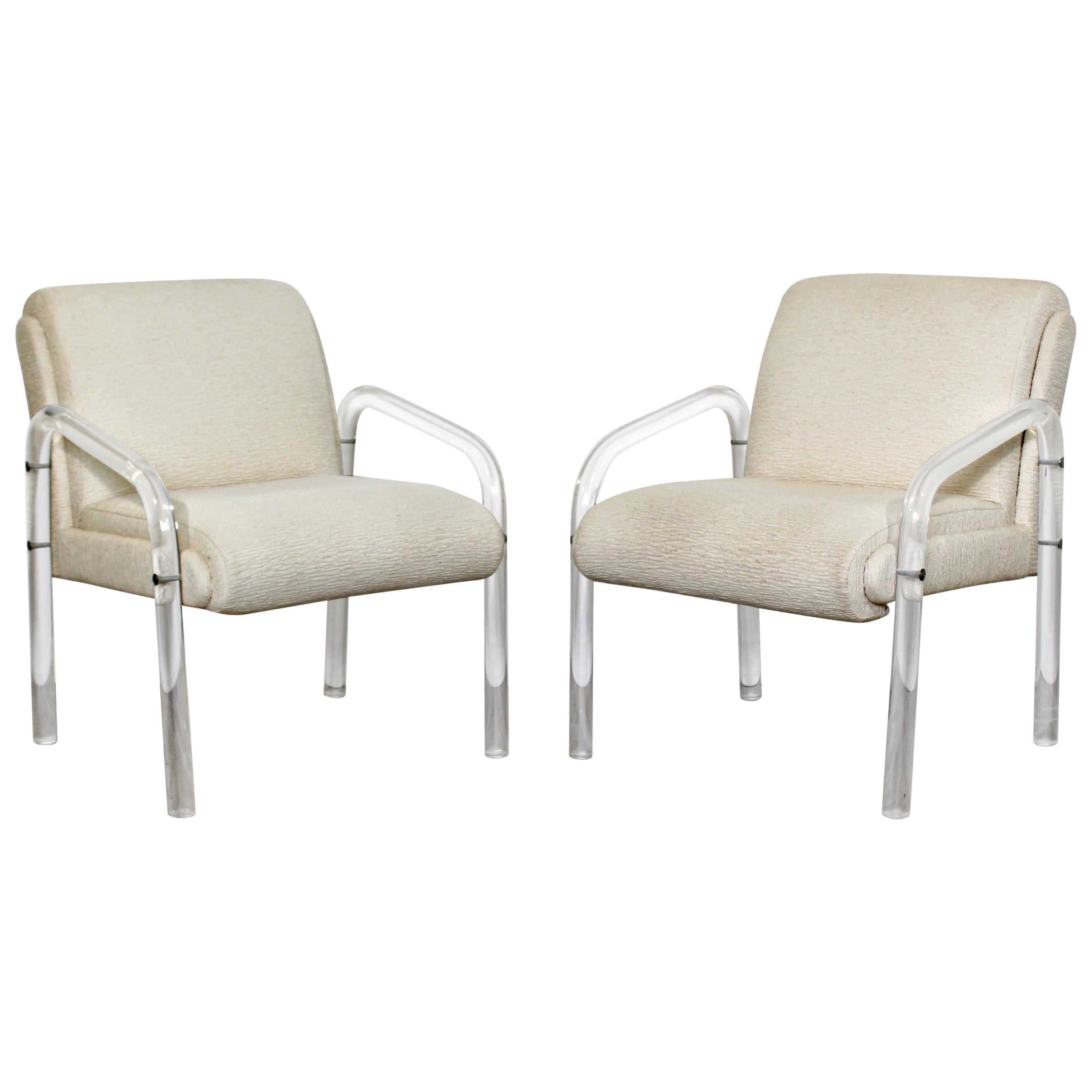 Mid-Century Modern Pair of Lucite Armchairs Charles Hollis Jones Hill Mfg, 1970s