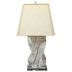 Mid-Century Modern Helix Stacked Lucite Table Lamp Original Finial