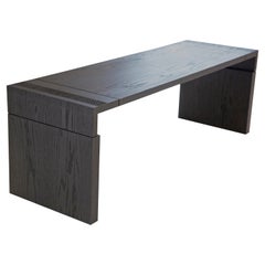 Wellesley-Bank aus massiver schwarzer Eiche, auf Lager, von May Furniture