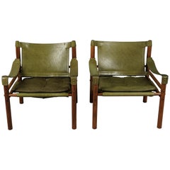 Pair of Safari Chairs Designed by Arne Norell, Sweden, circa 1970