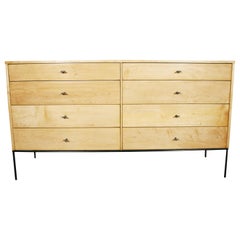 Midcentury Paul McCobb 8-Drawer Dresser Credenza #1507 Blonde Maple T Pulls