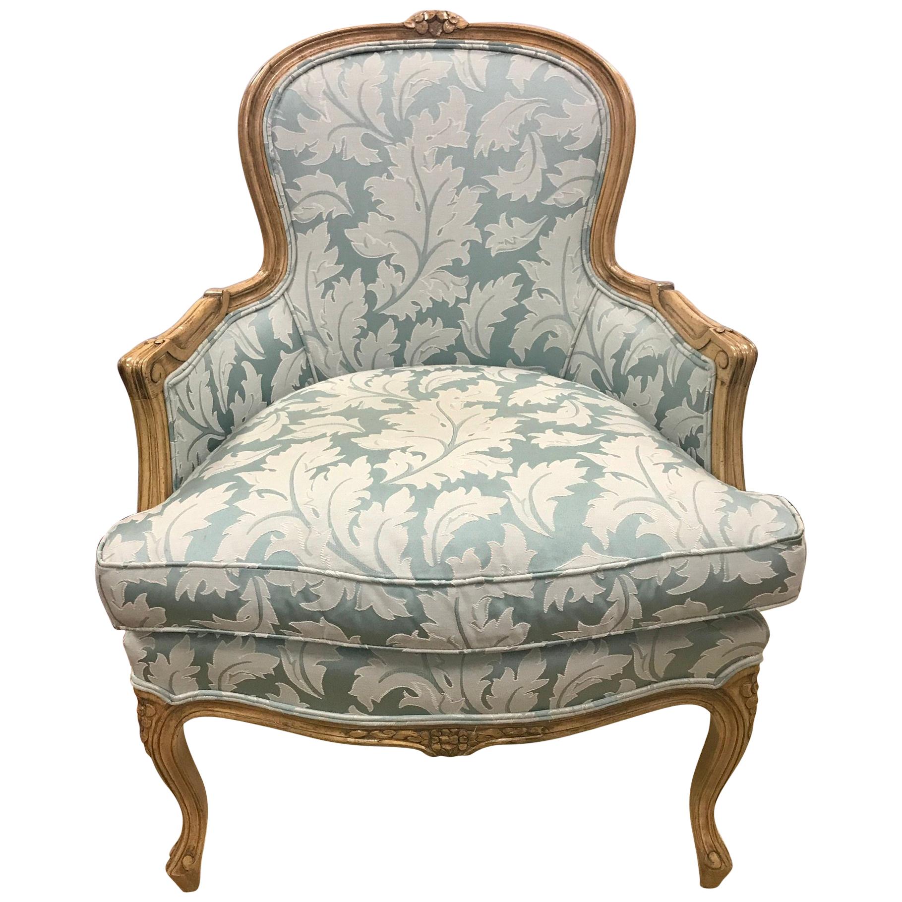 Carved French Louis XV Style Bergere Armchair Century Furniture at 1stDibs