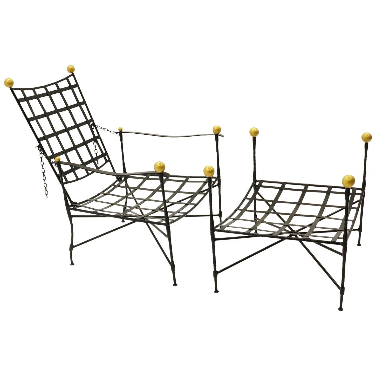 Outdoor Lounge Chair & Ottoman by Mario Papperzini for John Salterini. Restored.