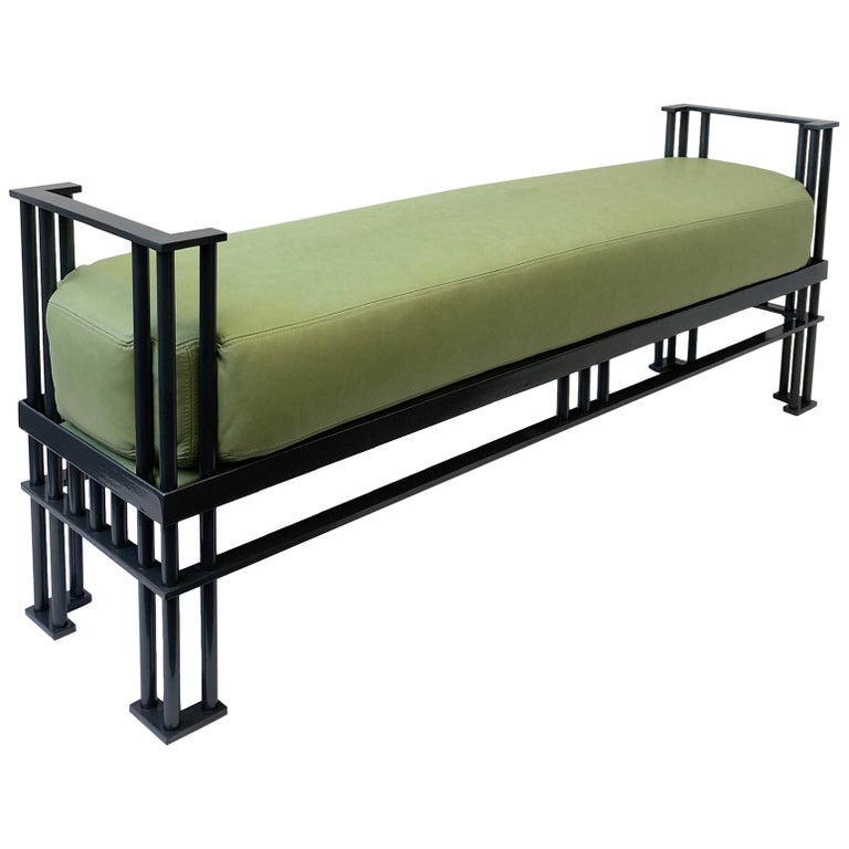 Italian Postmodern Leather Bench For Sale At 1stdibs