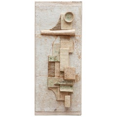 Carreau de mur Motif géométrique abstrait dans des couleurs de pierre douces:: Belgique:: années 1960