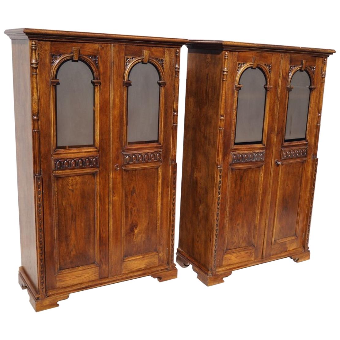 Two Eclectic Twin Bookcases from 1890 For Sale