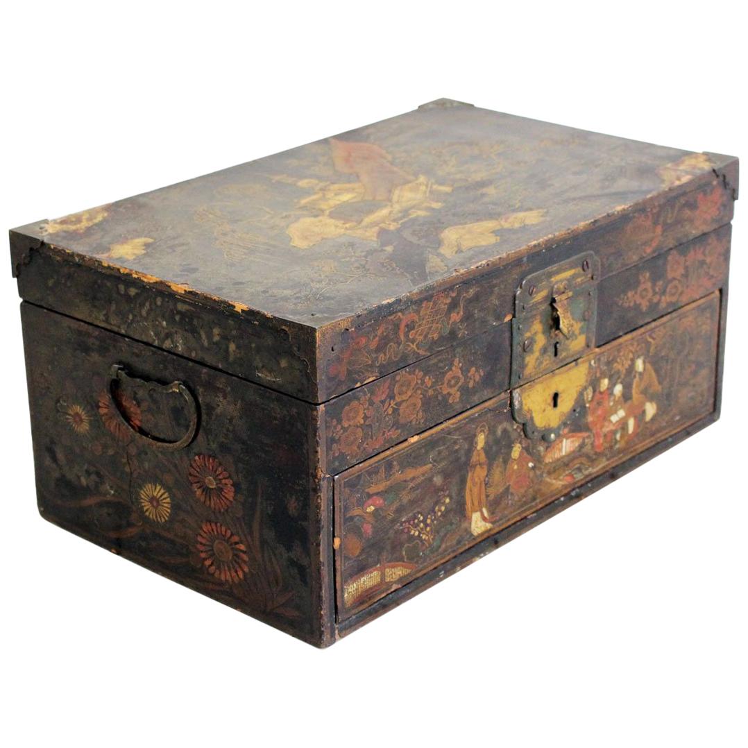 An 18th Century Chinoiserie Jewellery Box with Secret Compartment