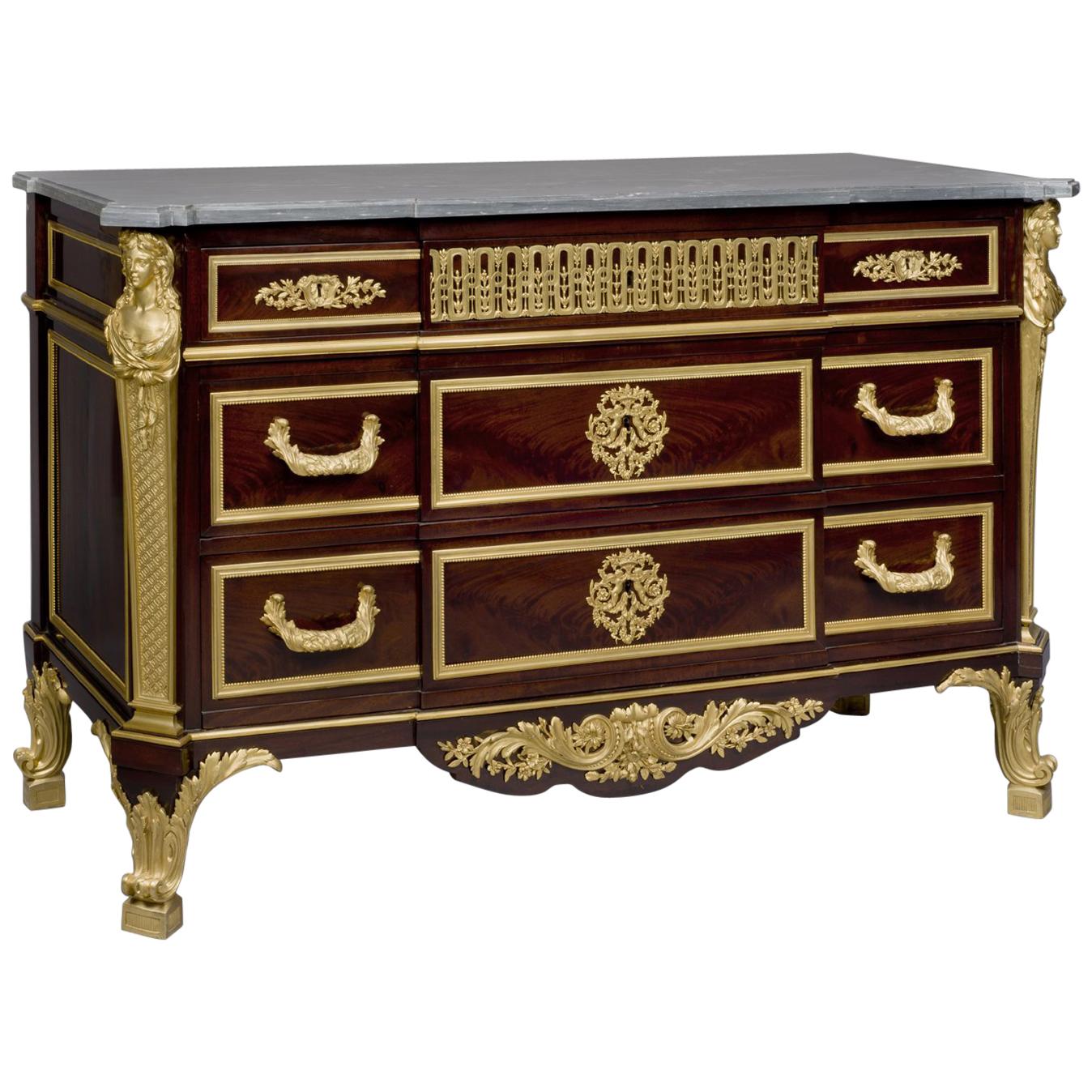 Louis XVI Style Commode after the Model by Jean-Henri Riesener, circa 1880 For Sale