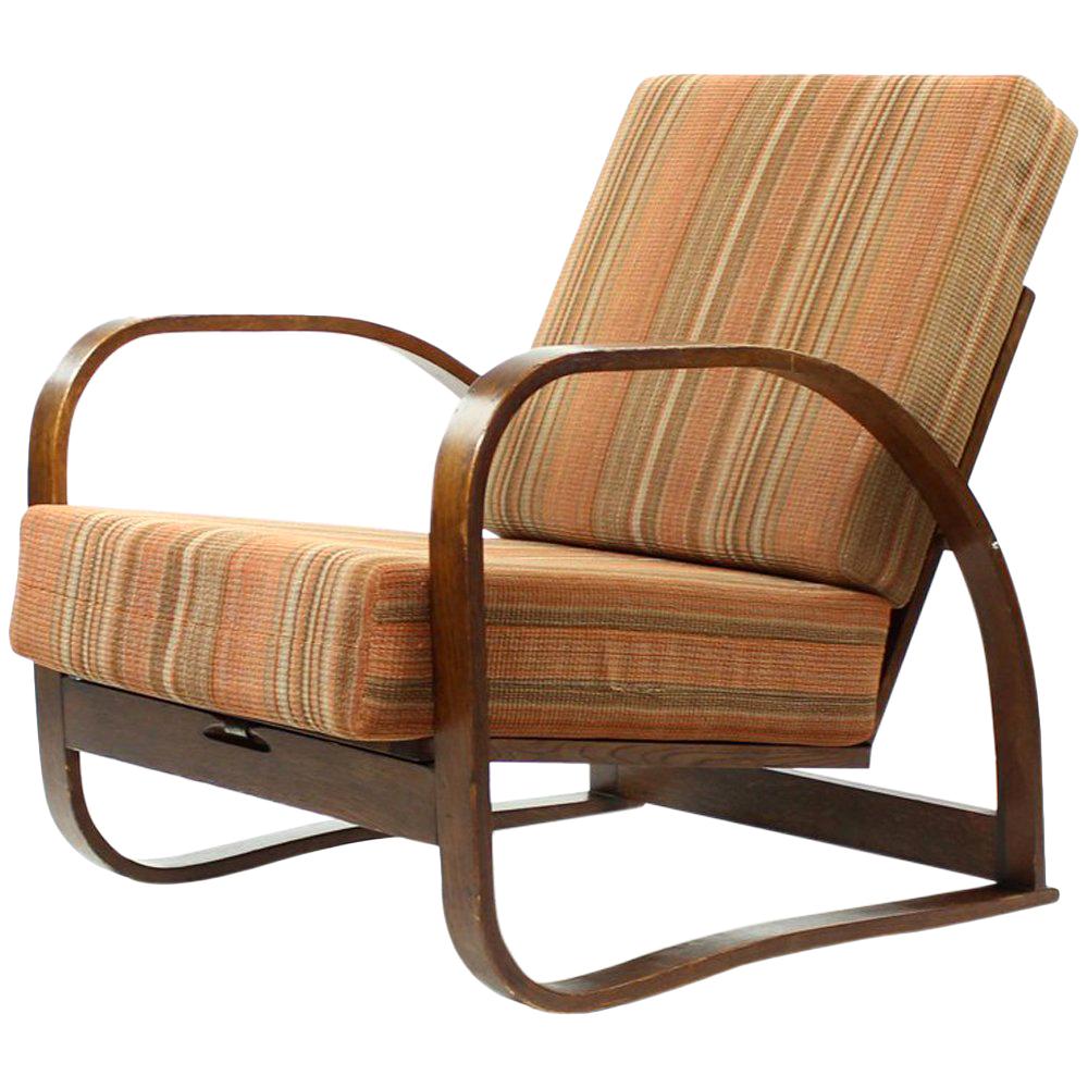 Rare H70 Armchair by Jindrich Halabala, circa 1930 For Sale