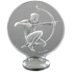 Antique Rene Lalique Clear Glass 'Archer' Mascot