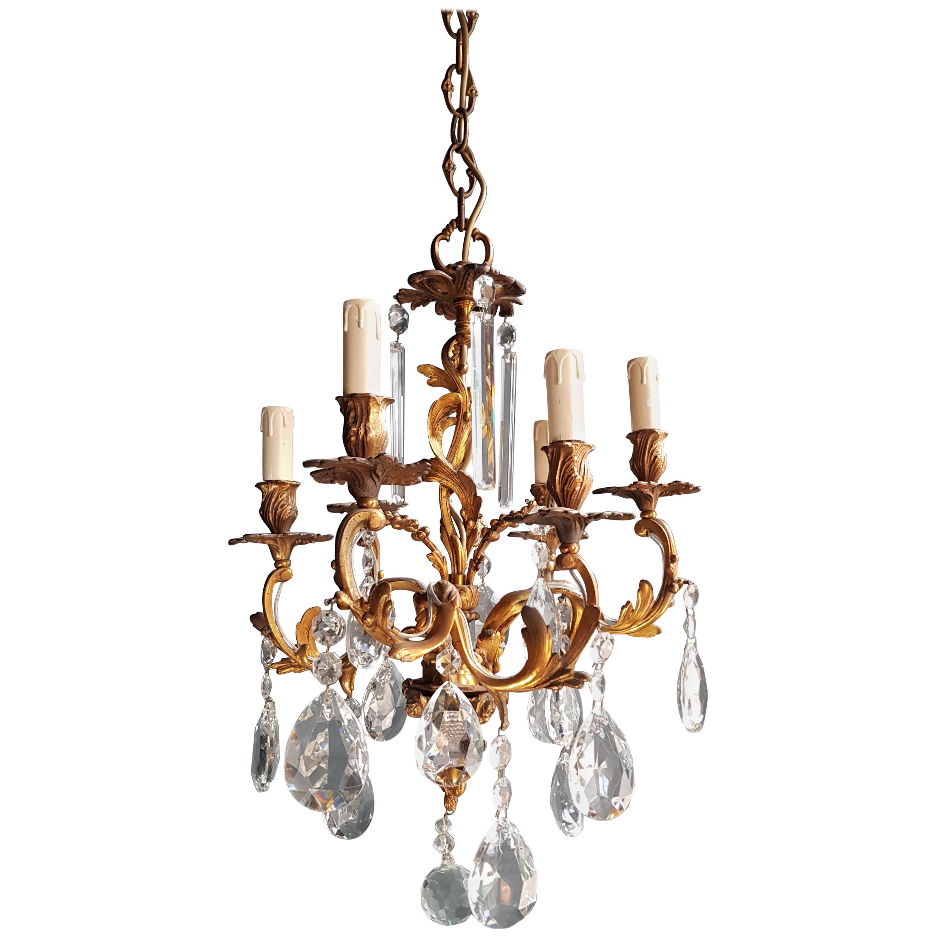 Candelabrum Chandelier Crystal Ceiling Lamp Antique Art Nouveau Pendant Lighting