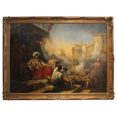 Antique 19th Century, Mohammed Ali's Massacre of the Marmelukes at Cairo Painting