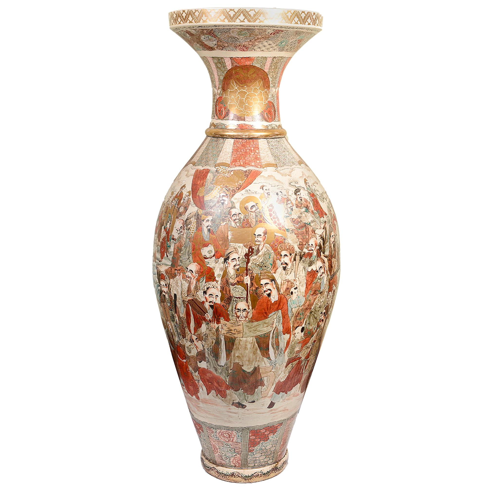 Monumental 19th Century Satsuma Vase 56"(143cm)