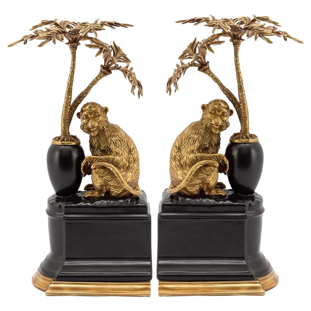 Monkeys and Palms Set of 2 Bookends