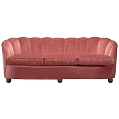 Classic Italian Sofa in Pink Velvet