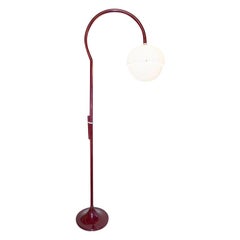 Luigi Bandini Buti Midcentury Red Metal and Acrylic Floor Lamp for Kartell, 1964