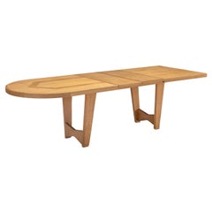 Retro Guillerme & Chambron Extendable Dining Table in Oak