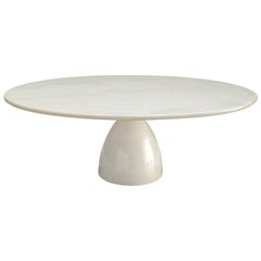 Peter Draenert Oval Coffee Table in White Marble