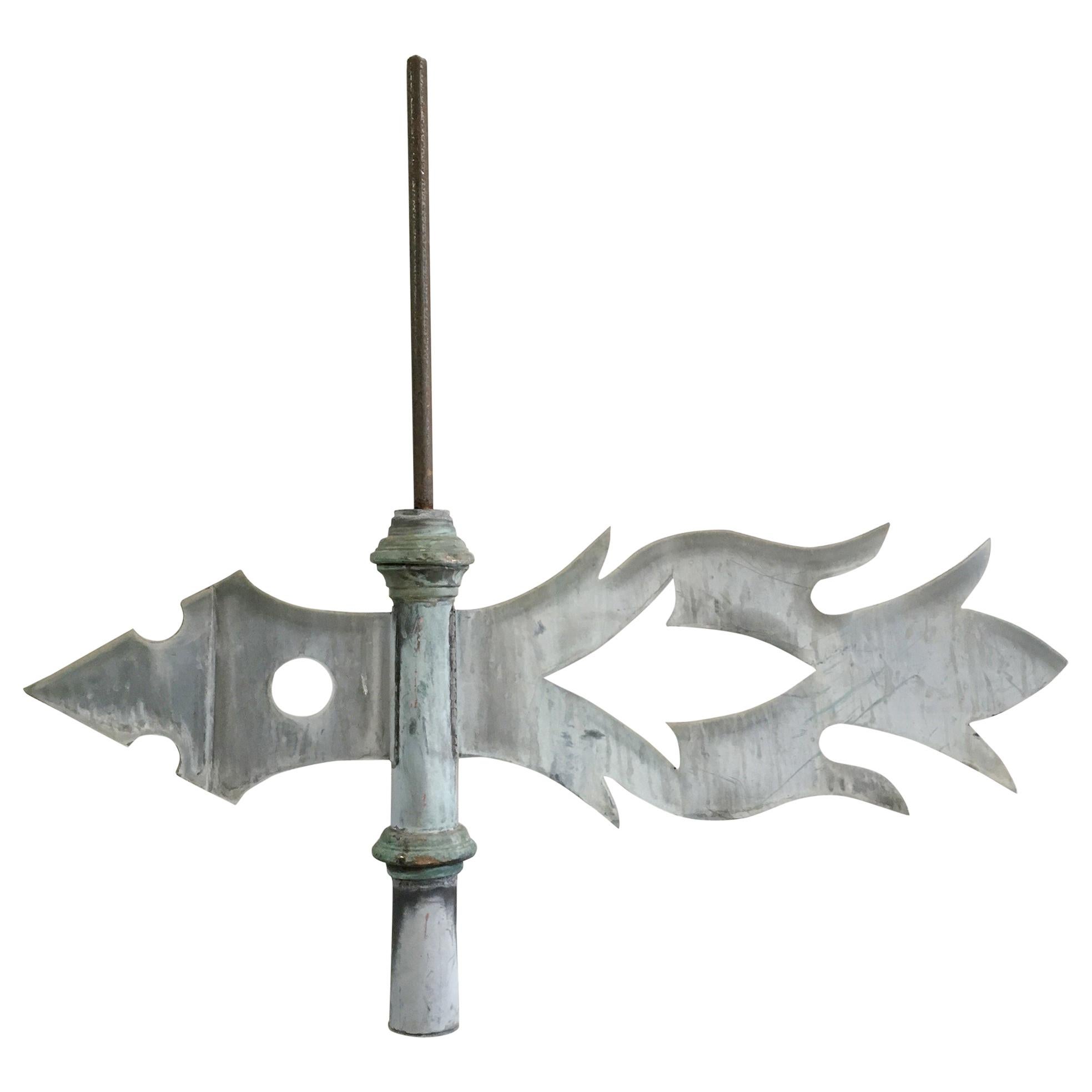 19th Century French Flame Weather Vane