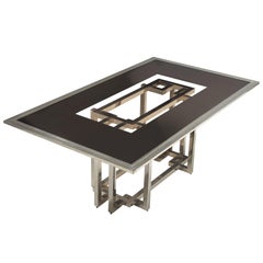 Elegant Dining Table in Glass and Chrome
