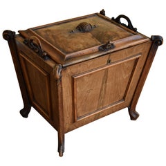 19th Century Victorian Burr Walnut Credenza / Sideboard / Bookcase