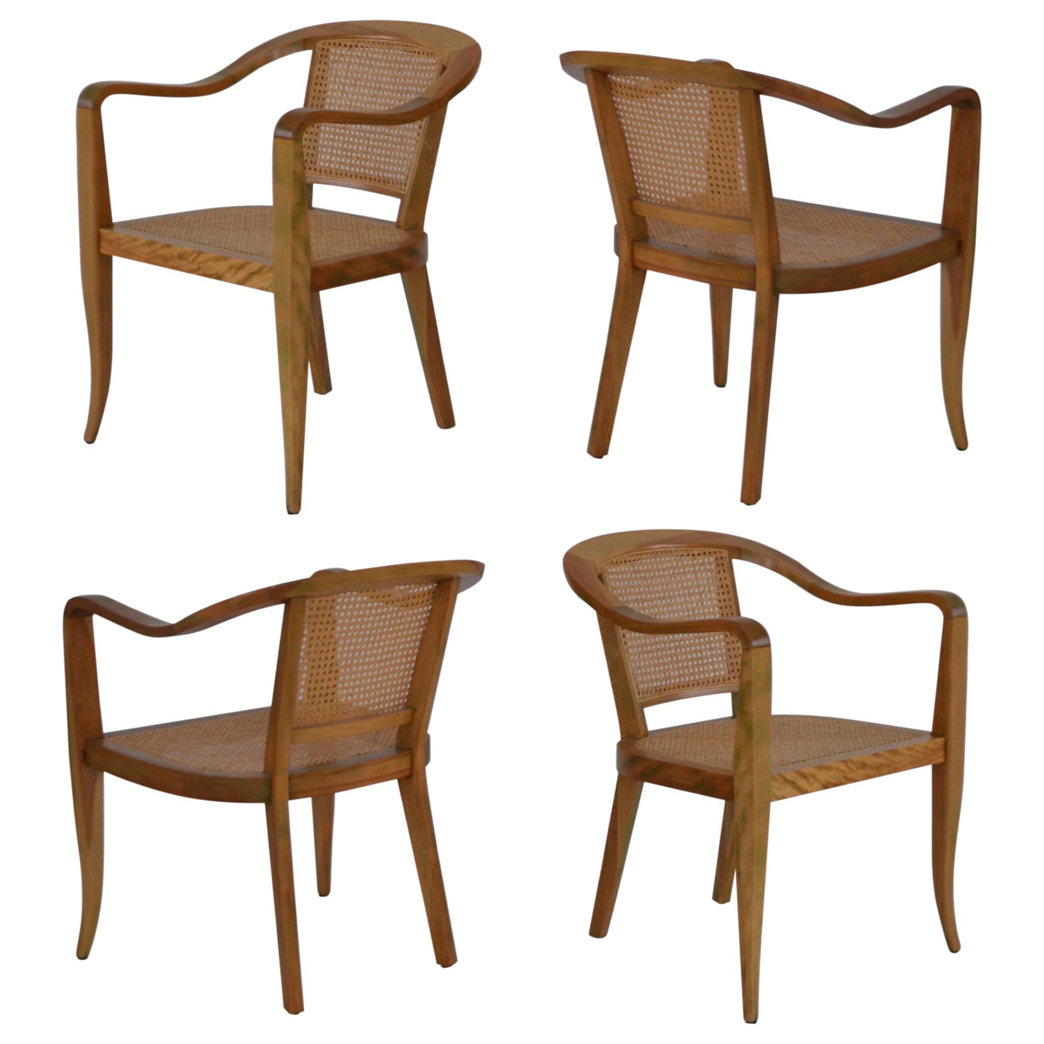 Set of Four Sculptural Midcentury Armchairs For Sale