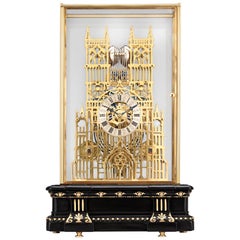 Westminster Abbey Three Train Fuseé Skeleton Clock by Evans