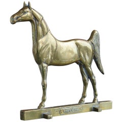 Vintage Calvin Roy Kinsler Brass Horse Door Stop, King's Genius, circa 1938