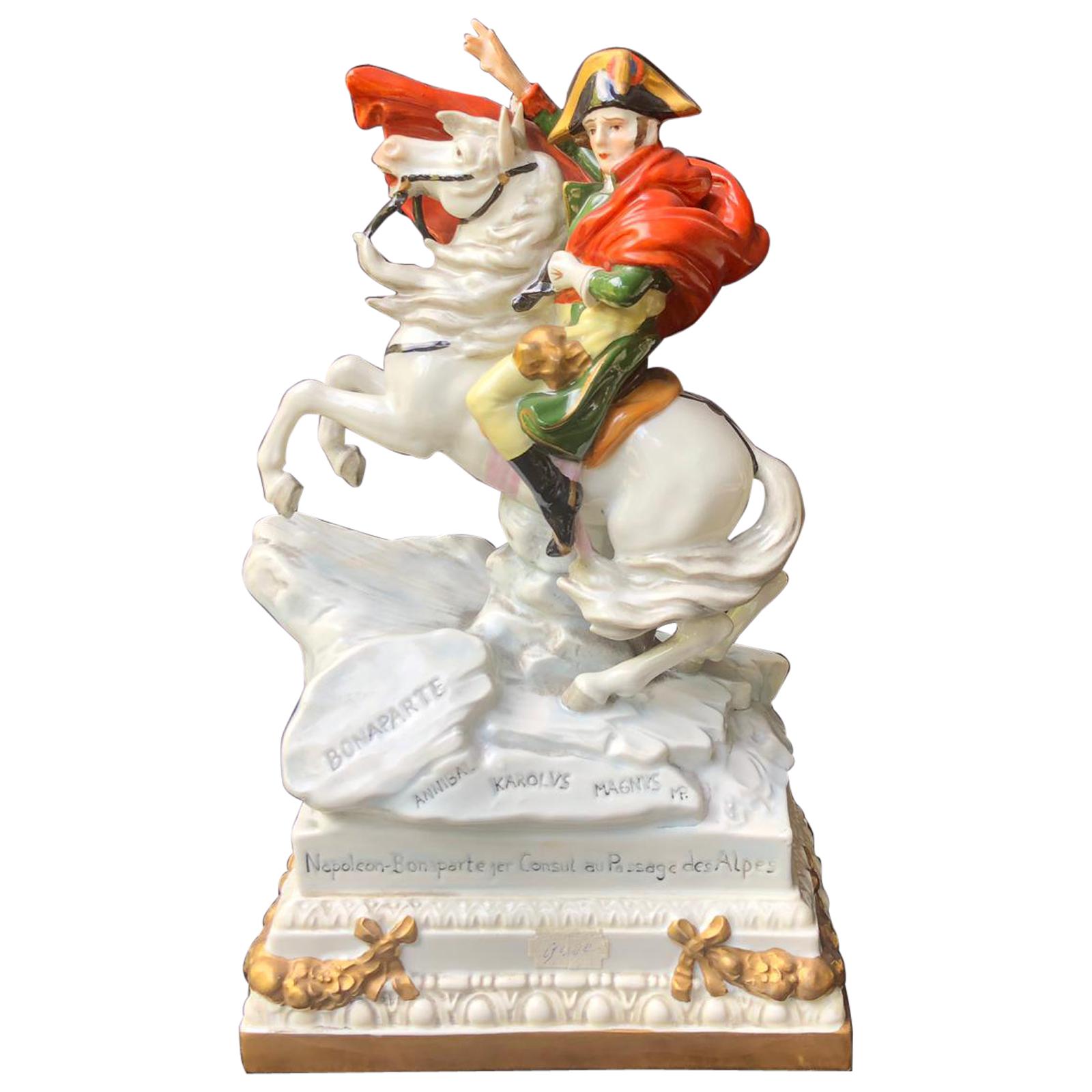 House Scheibe Alsbach Porcelain Figure, Napoleon Bonaparte on Horse, 1989 For Sale