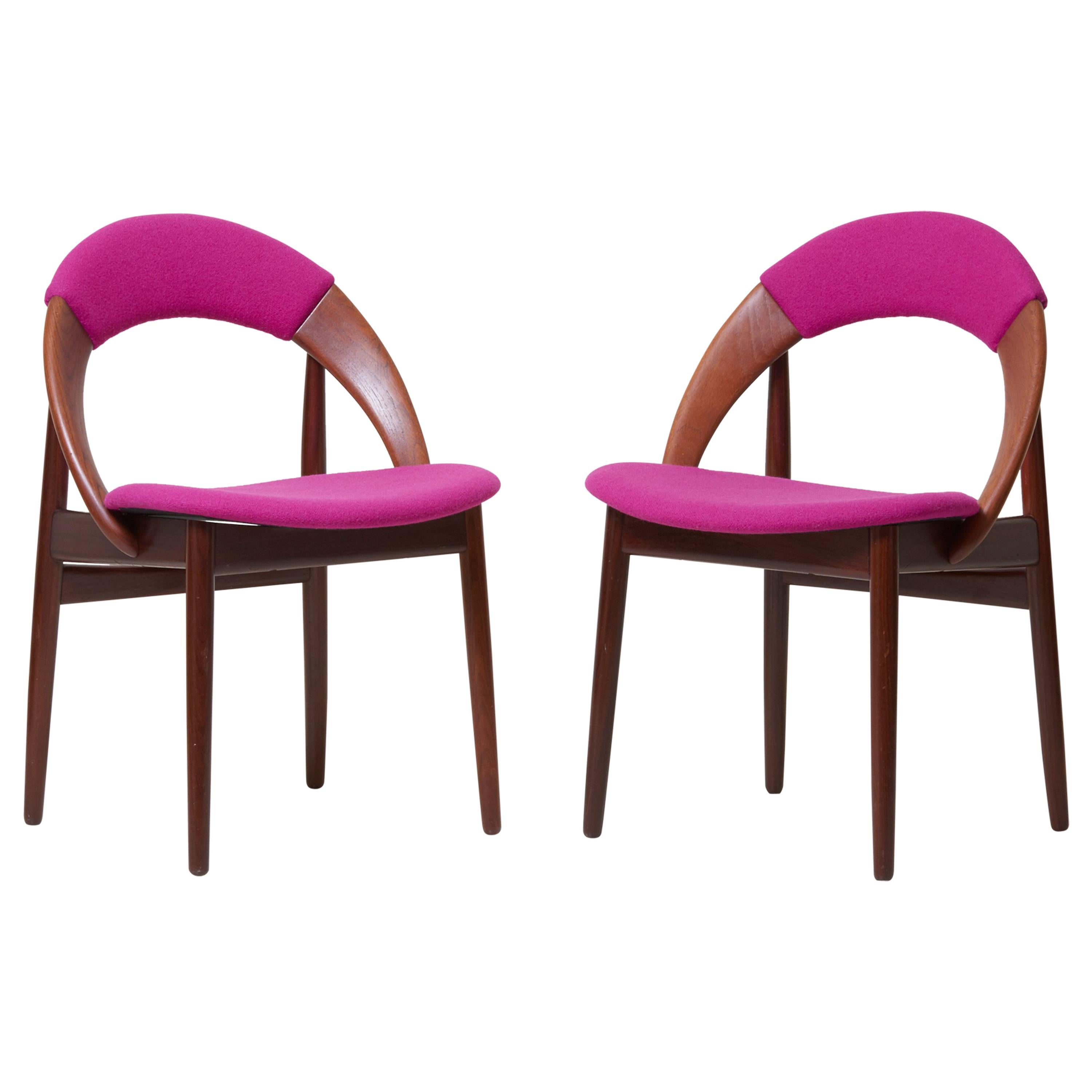 Pair of Rare Dining Chairs in Teak by Arne Hovmand Olsen