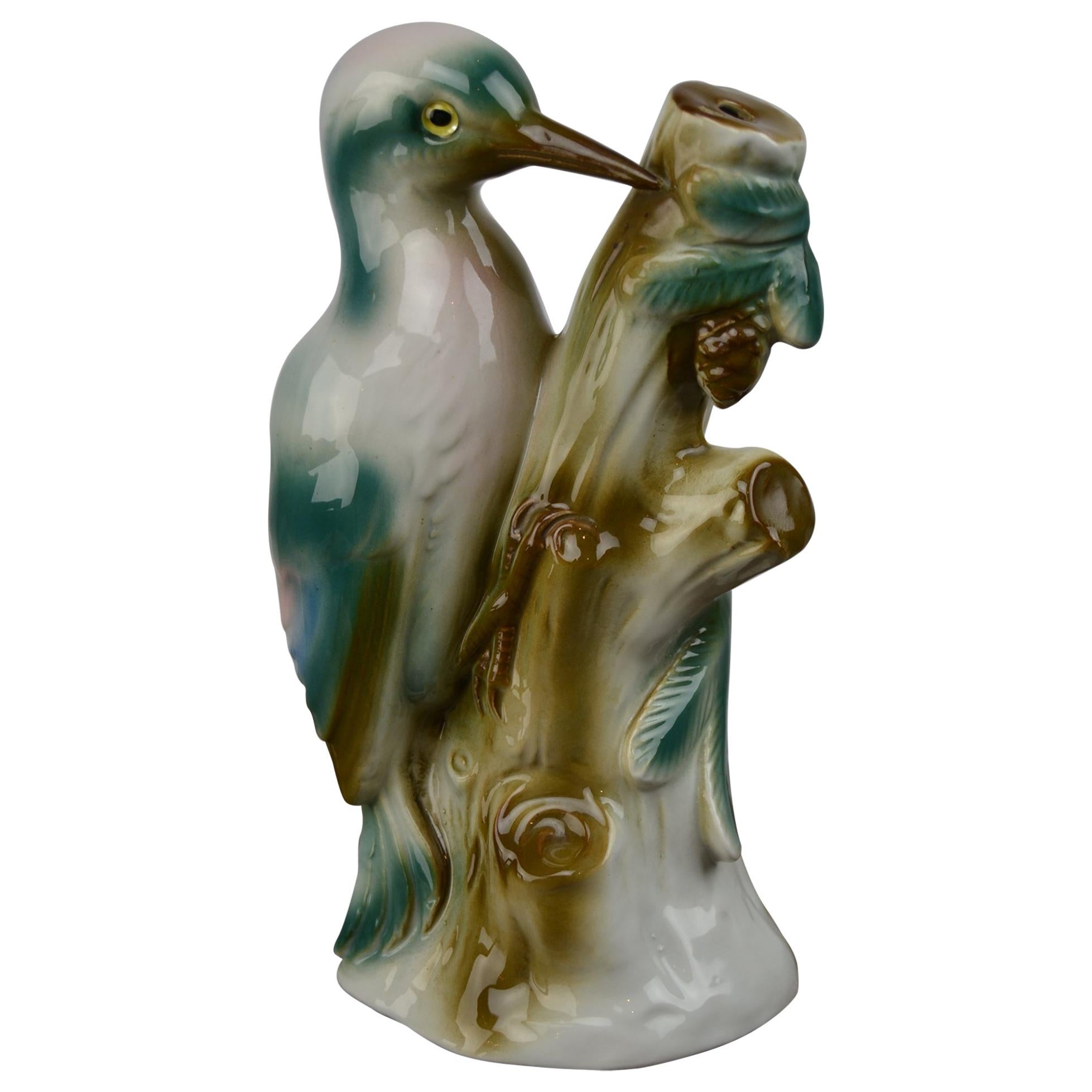Art Deco Porcelain Perfume Lamp of Woodpecker, Germany, 1930s For Sale