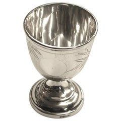 Antique Chinese Sterling Silver Egg Cup with Bamboo Decoration, Hong Kong, circa 1920