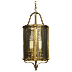 French Gilded Bronze 4-Light Antique Convex Hall Lantern