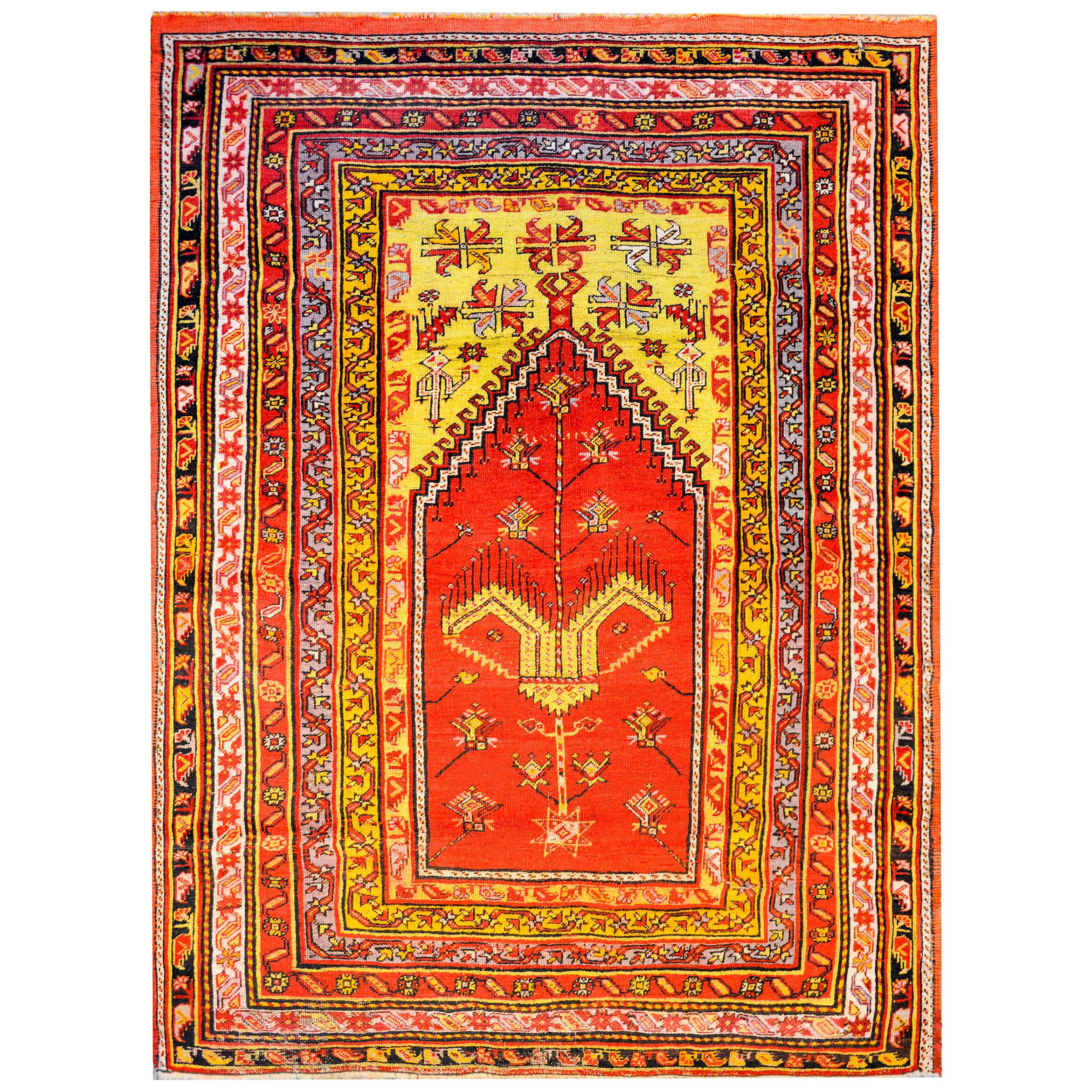 Merveilleux tapis de prière turc du début du 20e siècle