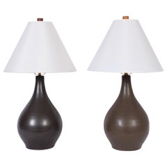 Two Gordon & Jane Martz for Marshall Studios Matte Glazed Stoneware Table Lamps