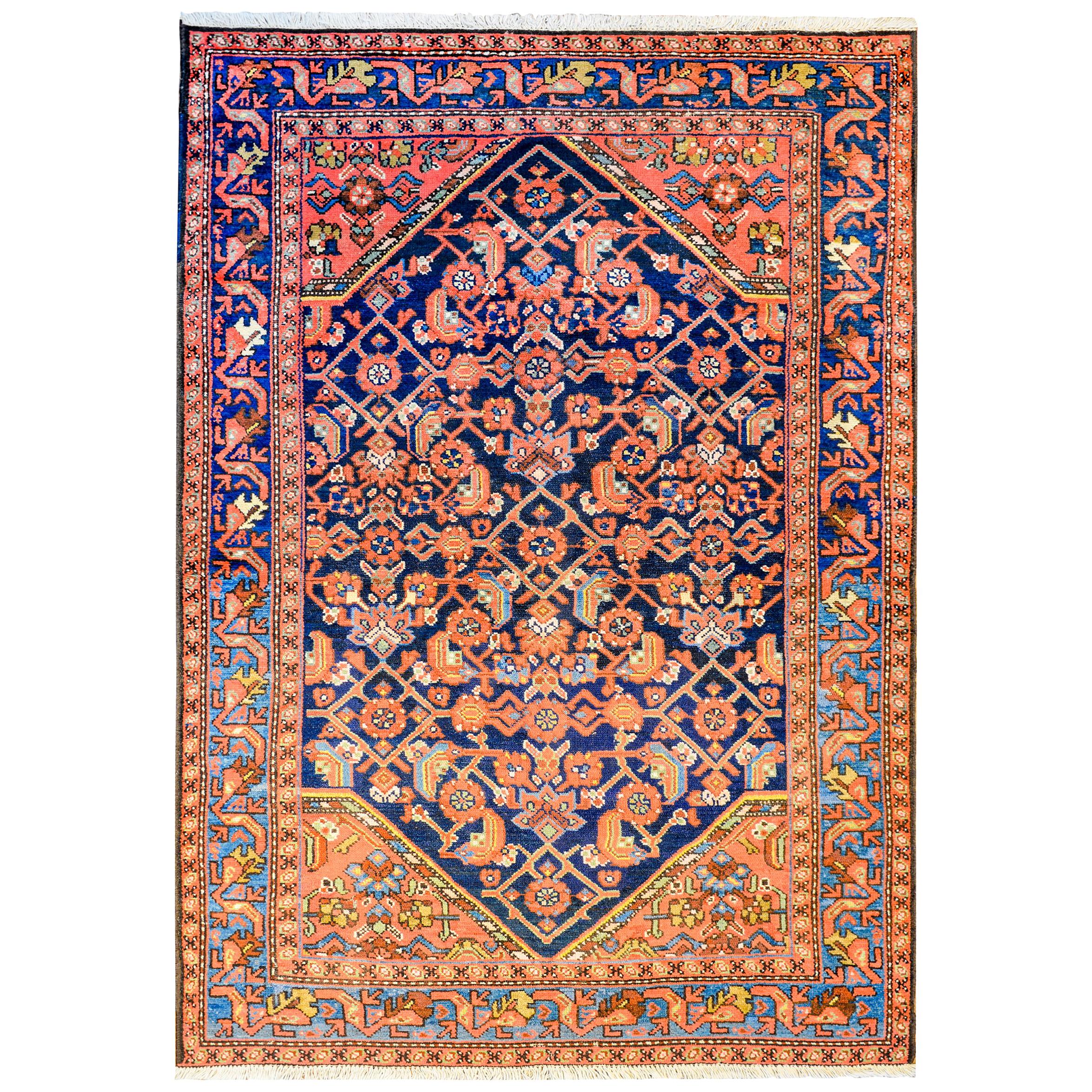 Magnifique tapis de Hamadan du début du XXe siècle