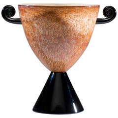 Art Glass Two-handled Urn, Cohn-Stone blown glass Post-Modern, 1993