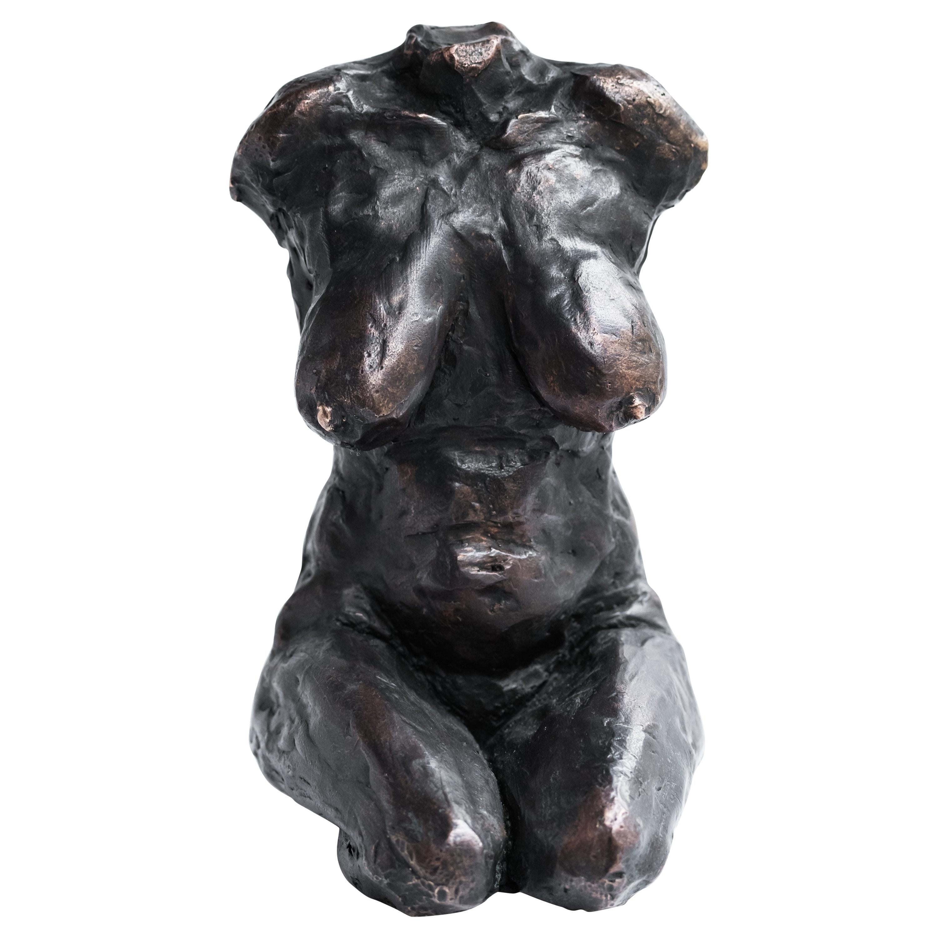 Contemporary Bronze Nude Female Torso Sculpture