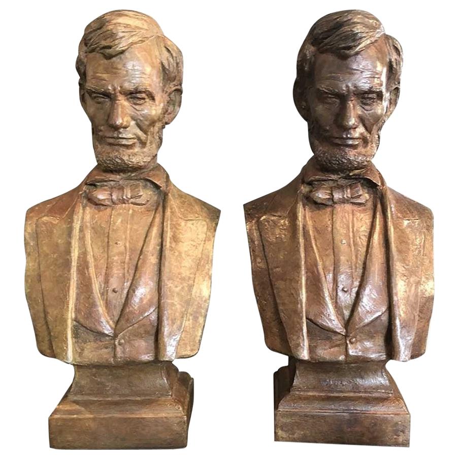 Keith Christie Lincoln Bust Bookends, 1986 For Sale