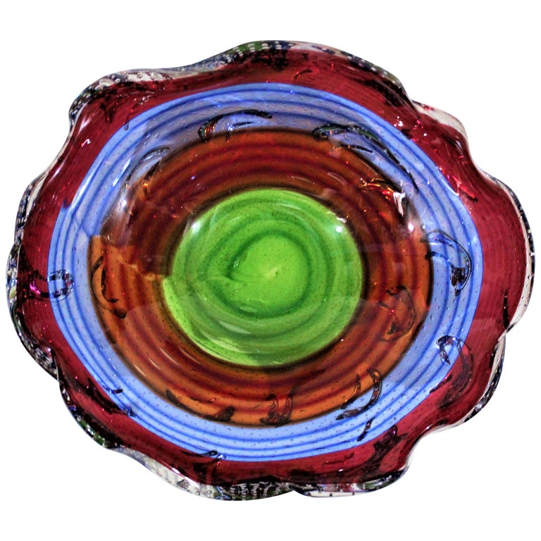 MidCentury Modern Murano Art Glass Bowl For Sale at 1stDibs