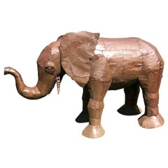 Vintage Metal Oxidized Elephant Sculpture