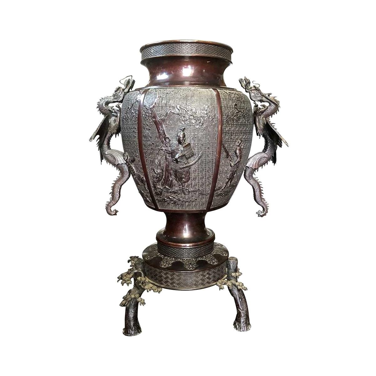 Bronze Vase Dragon Handles For Sale on 1stDibs