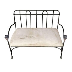 J-Art Iron Co Settees with Lion Heads, Late 20th Century