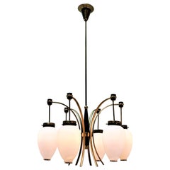 Italian Midcentury Six-Light Chandelier